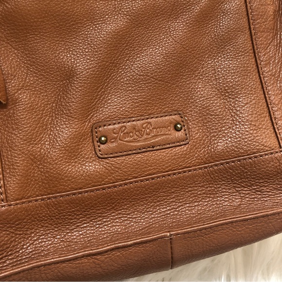 🌿SOLD🌿 Lucky Brand Vintage Brown Leather Studded Crossbody Purse - Picture 8 of 13